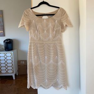 Embroidered Scoop Neck Dress